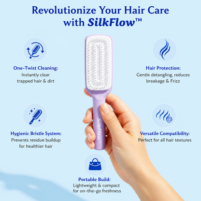 SilkFlow™ Self-Cleaning Hair Brush