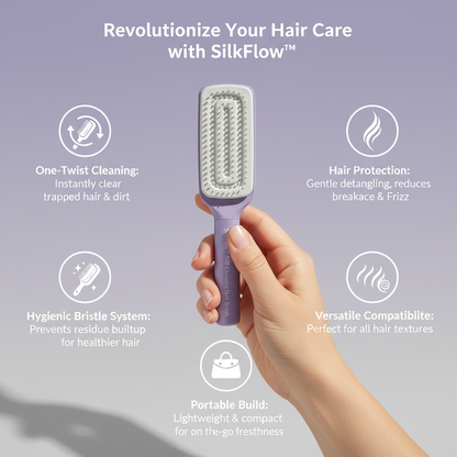 SilkFlow™ Self-Cleaning Hair Brush