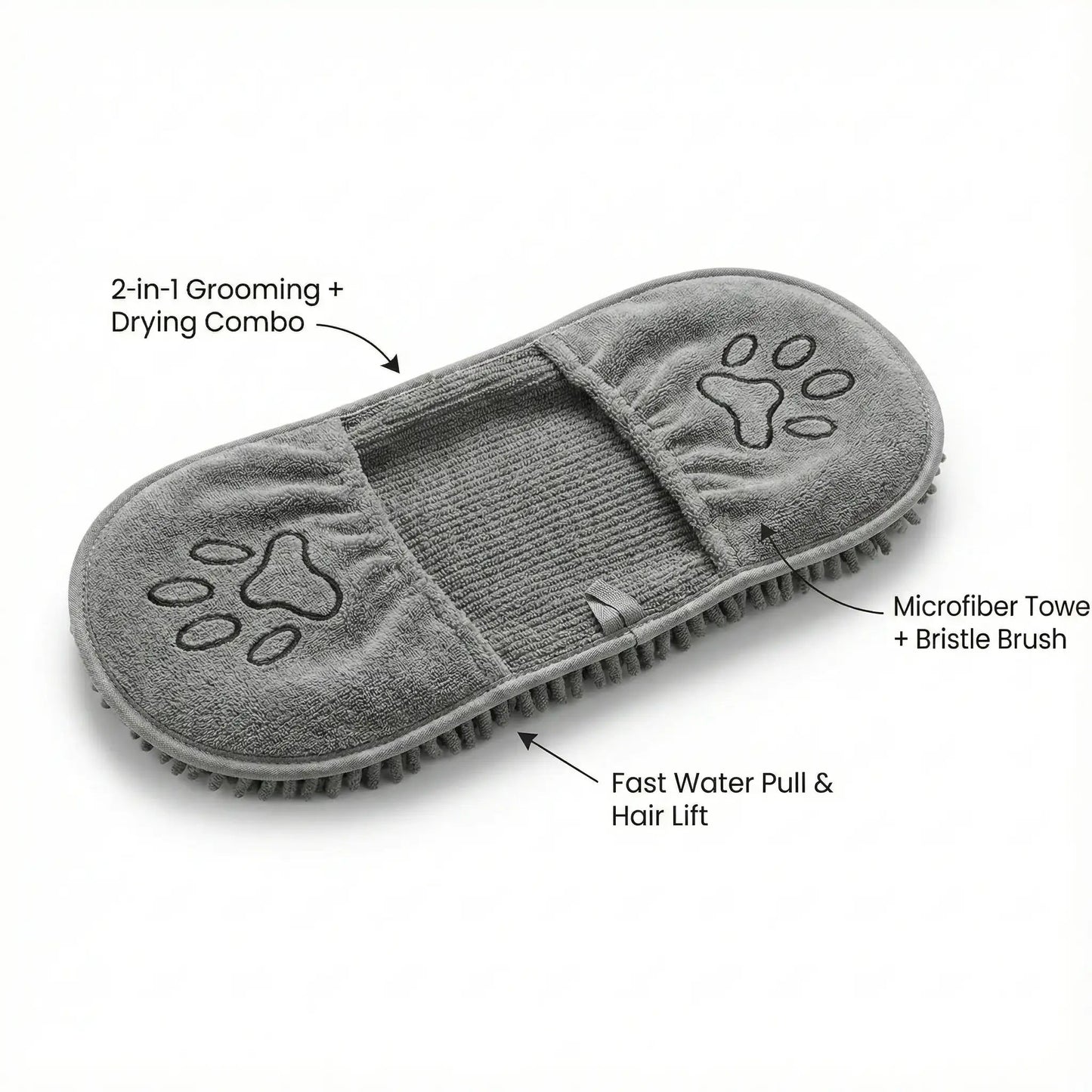 FurCare™ – Bath Grooming Glove | 2-in-1 Brush + Drying Towel | Fast Water Pull