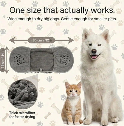 FurCare™ – Bath Grooming Glove | 2-in-1 Brush + Drying Towel | Fast Water Pull