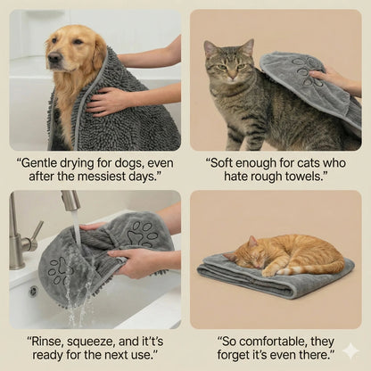 FurCare™ – Bath Grooming Glove | 2-in-1 Brush + Drying Towel | Fast Water Pull
